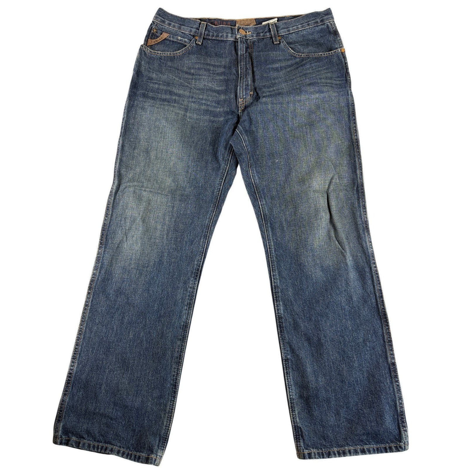 Ariat Rebar M4 Workwear Jeans Mens 36x32 Blue Denim Rugged Relaxed Straight Leg