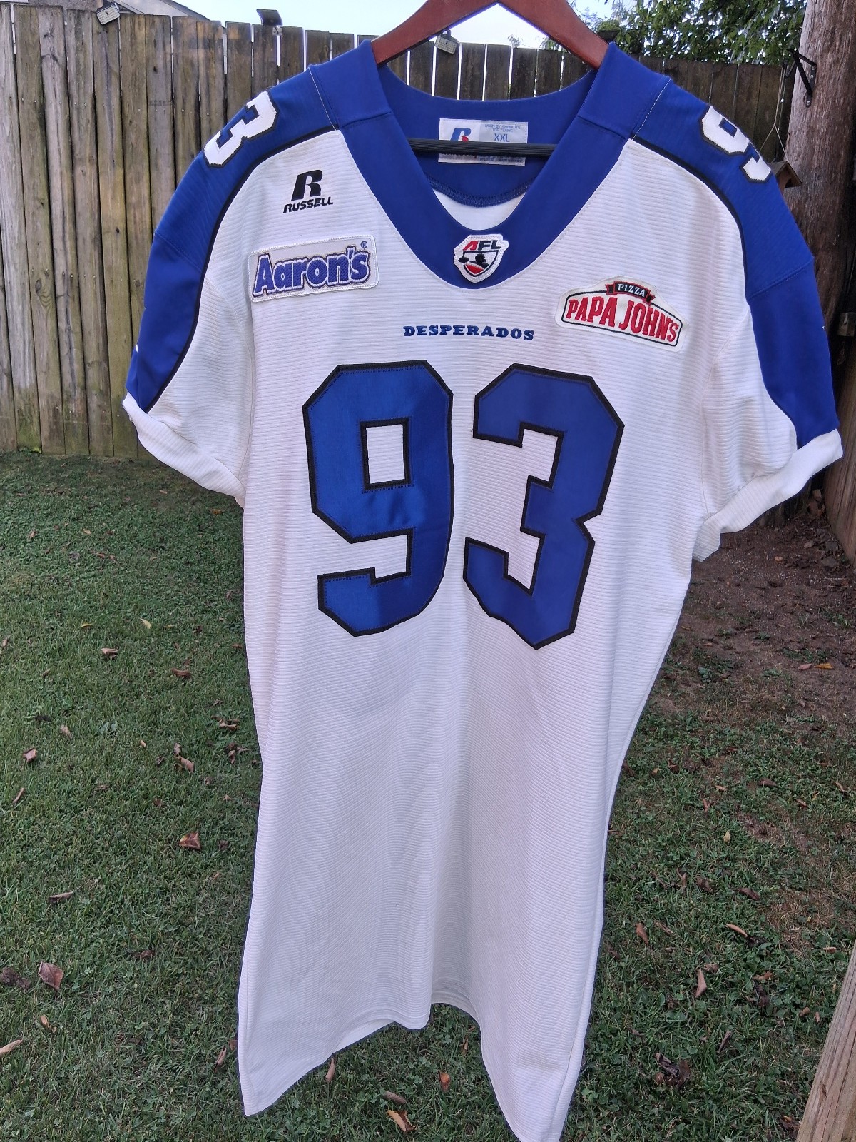 VINTAGE DALLAS DESPERADOS AFL AUTHENTIC TEAM ISSUED HENDERSON 93 JERSEY SZ XXL