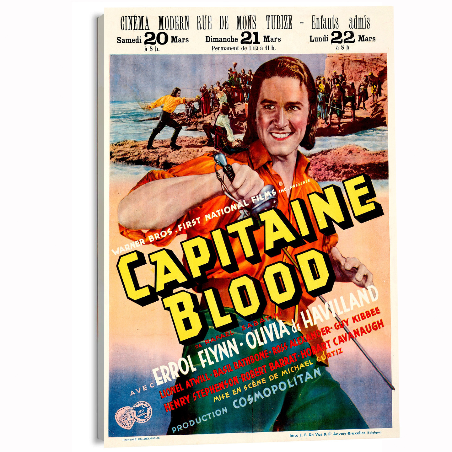 1935 Captain Blood (Warner Bros. - First National) Movie Poster or Canvas