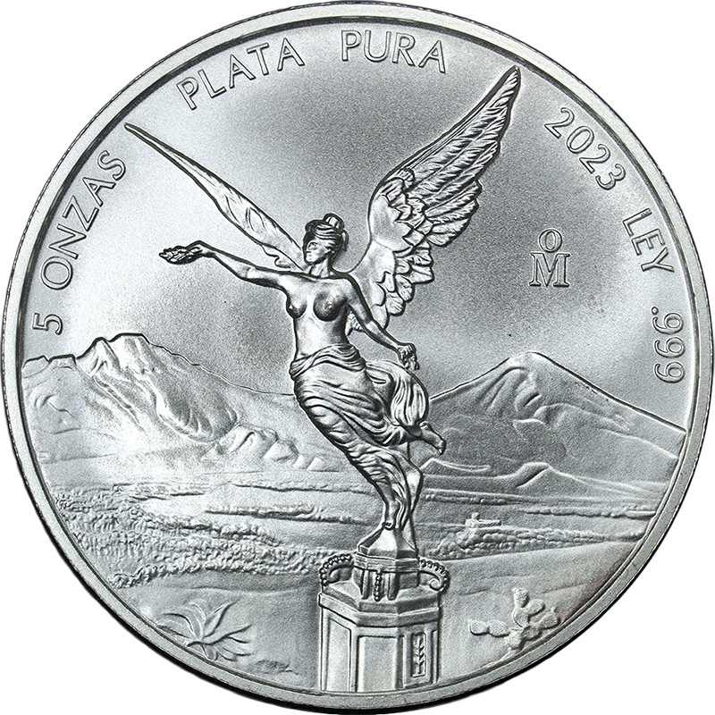 2023 Mexico 5 Ounce Silver Libertad 5 Onzas BU - STOCK