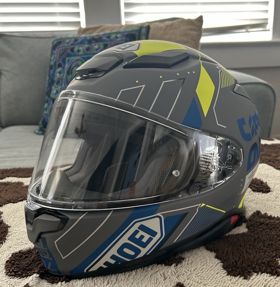 SHOEI RF-1400 Accolade Motorcycle Helmet Grey Blue Size M 57-58cm Pinlock