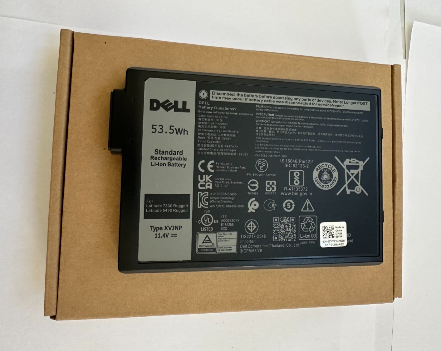 Genuine XVJNP Battery For Dell Latitude 5430 7330 Rugged Extreme P148G P148G001