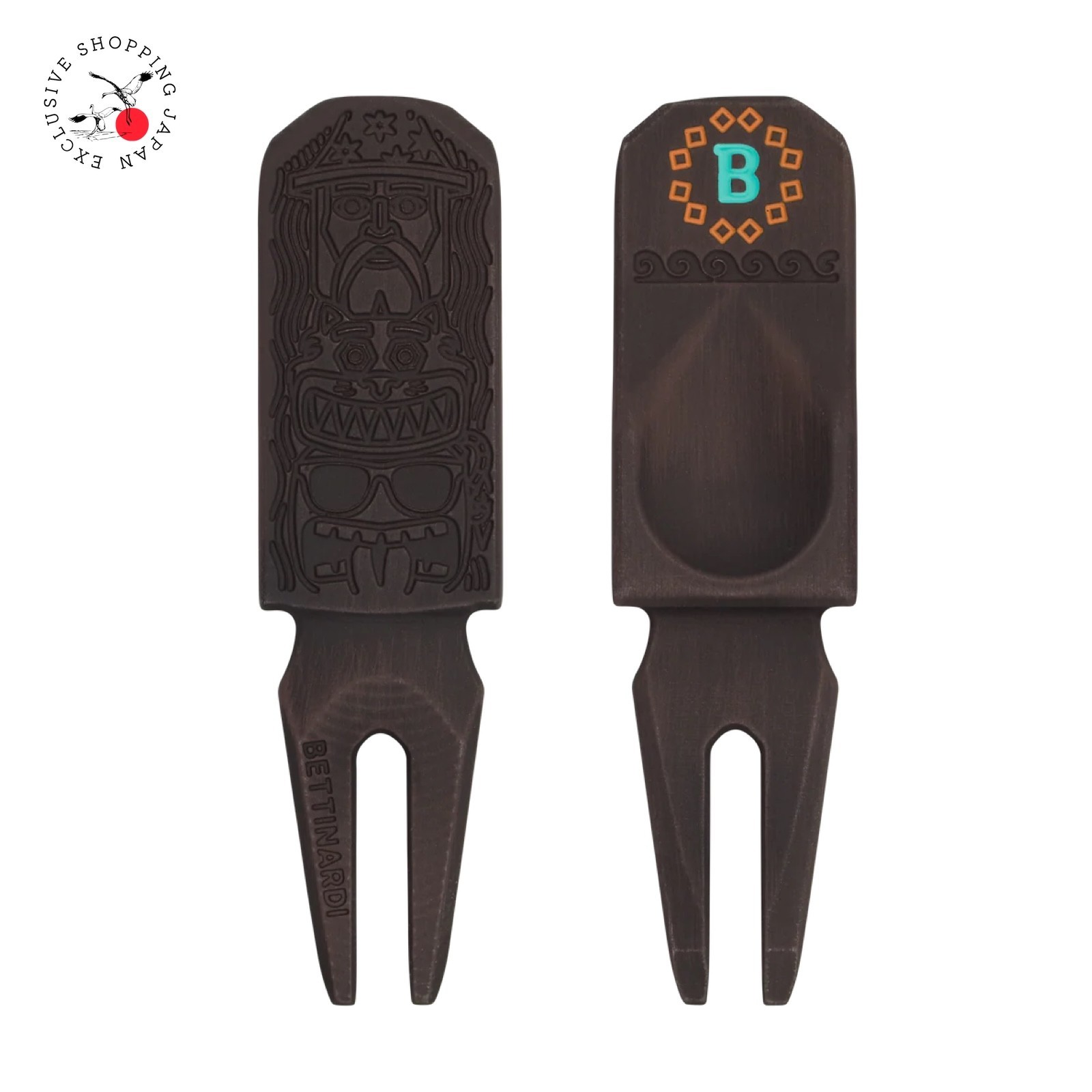 BETTINARDI 2026 TIKI Release 2-Prong Divot Tool Distressed Wood Finish Golf Tool