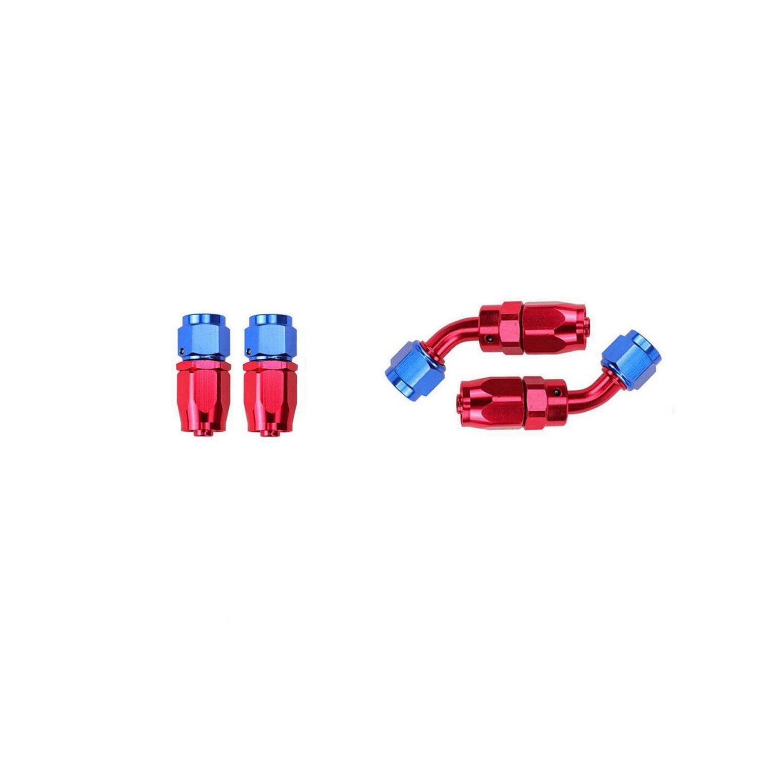 4Pcs AN6 Straught+45 Degree Swivel Hose End Fitting Adaptor For Fuel CPE Hose