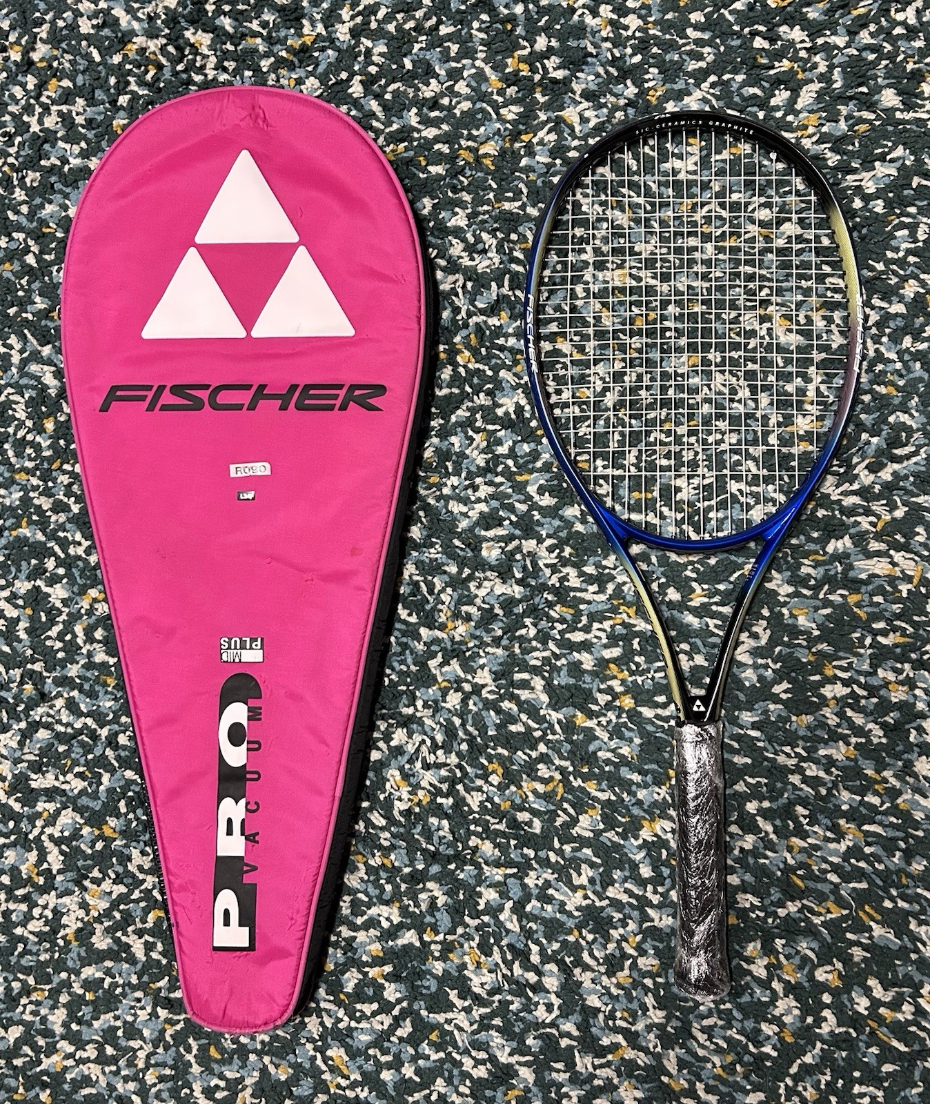 Fischer Pro Vacuum Mid Plus MP Tennis Racket Power Feel System w/ Case L3 4⅜
