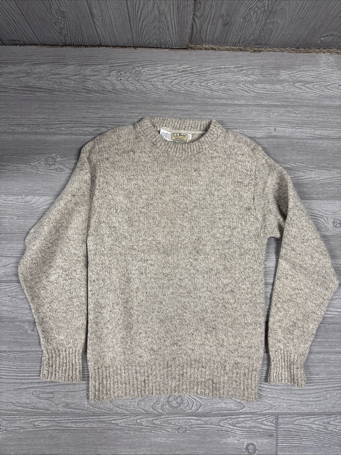 VTG LL Bean Women’s Wool Blend Pullover CrewneckSweater SZ M Beige 90’s USA VTG LL Bean Women’s Wool Blend Pullover CrewneckSweater SZ M Beige 90’s USA