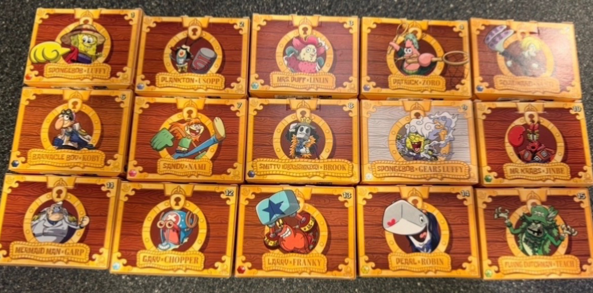 2026 McDonalds SpongeBob x One Piece Happy Meal Toys Complete set of 15 2026 McDonalds SpongeBob x One Piece Happy Meal Toys Complete set of 15