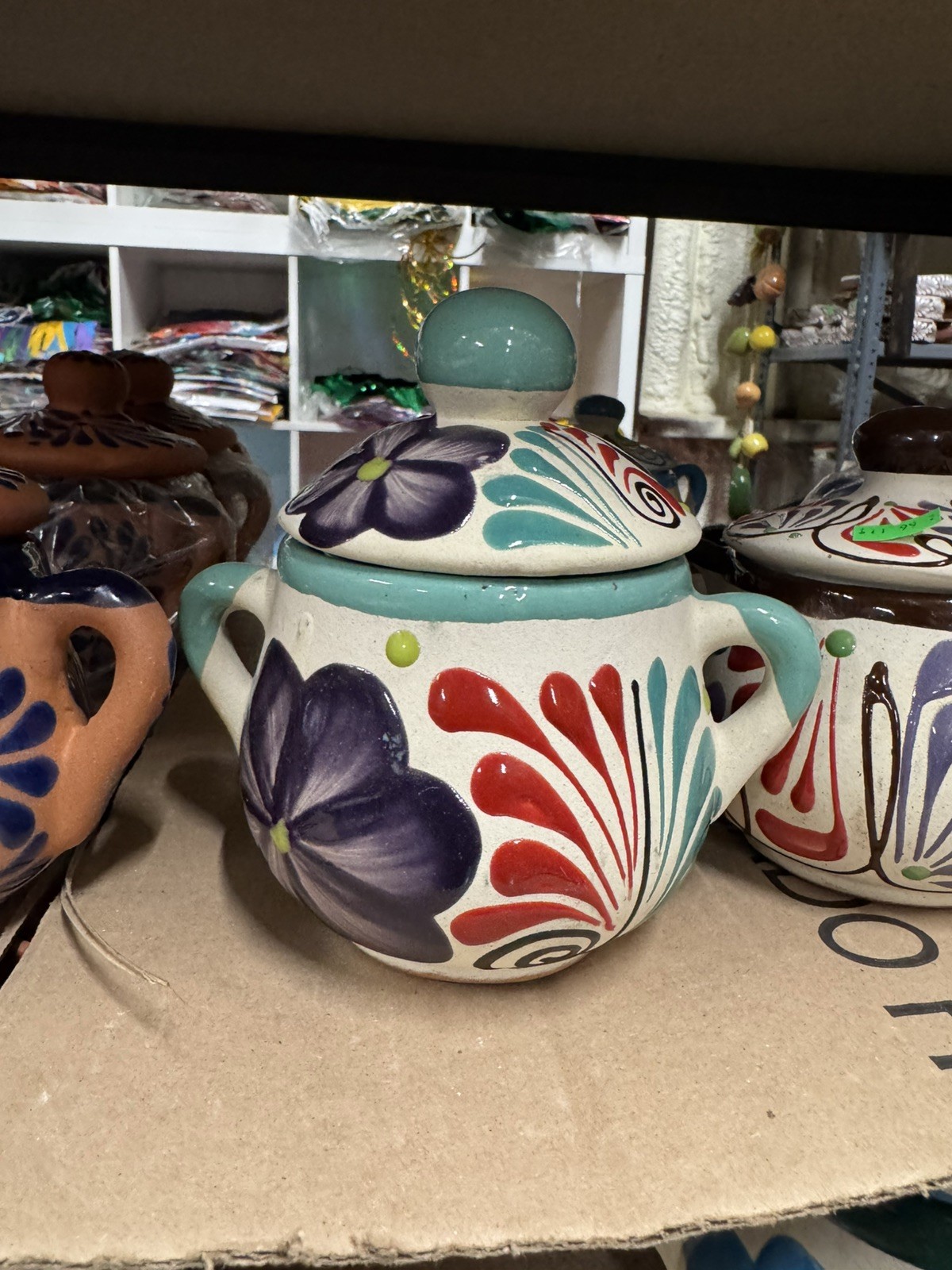 Mexican Talavera Hand-Painted Clay Pot – Colorful Ceramic Decor