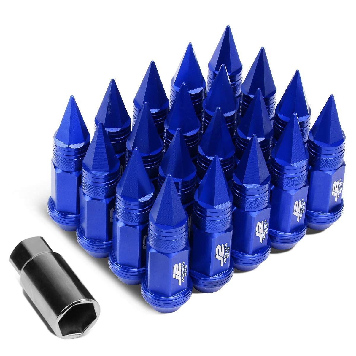 J2 Engineering LN-T7-022-15-BL Blue M12X1.5 20Pcs 80mm Spiky Lug Nut