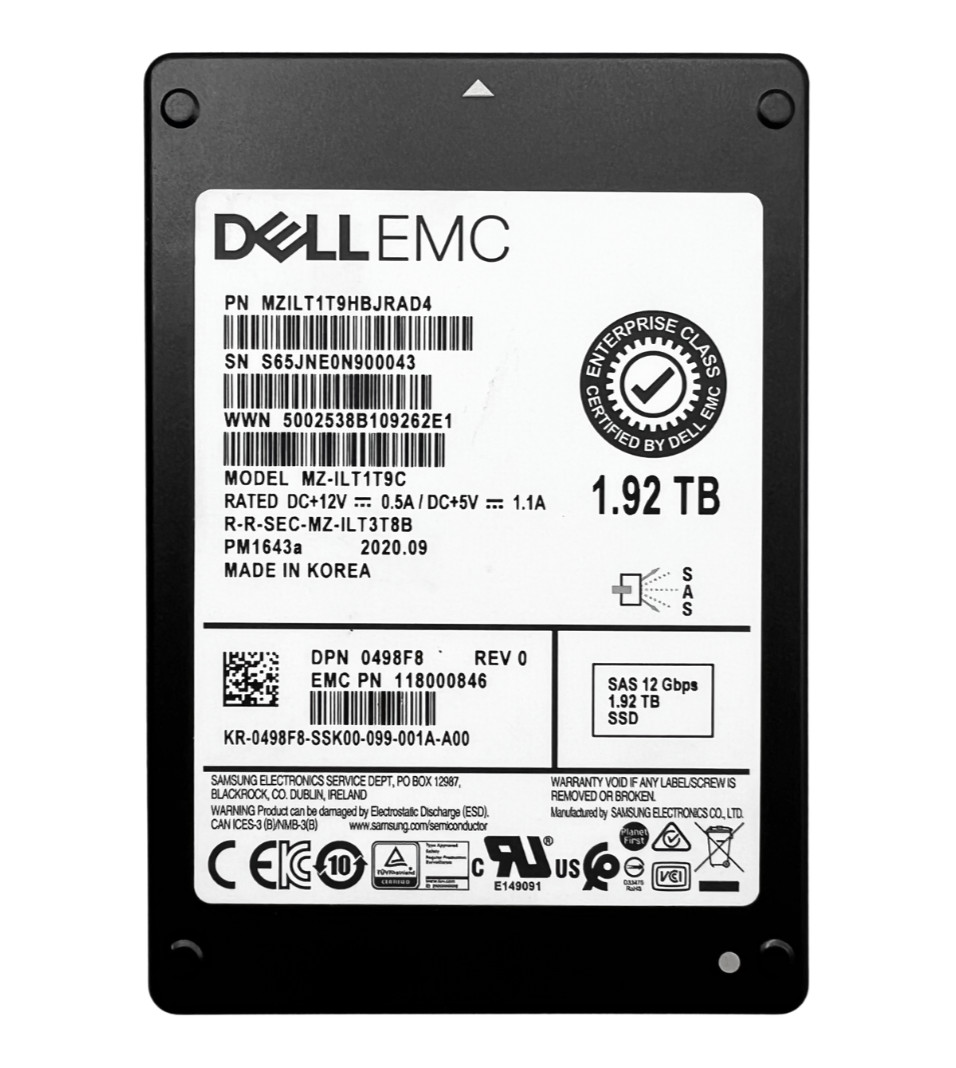 DELL Samsung PM1643a 1.92TB SAS SSD Solid State Drive MZ-ILT1T9C 90-97% Health DELL Samsung PM1643a 1.92TB SAS SSD Solid State Drive MZ-ILT1T9C 90-97% Health