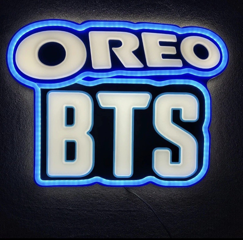 BTS x OREO Official LED Neon Sign Winner Prize Event Rare 50 Winners Korea BTS x OREO Official LED Neon Sign Winner Prize Event Rare 50 Winners Korea