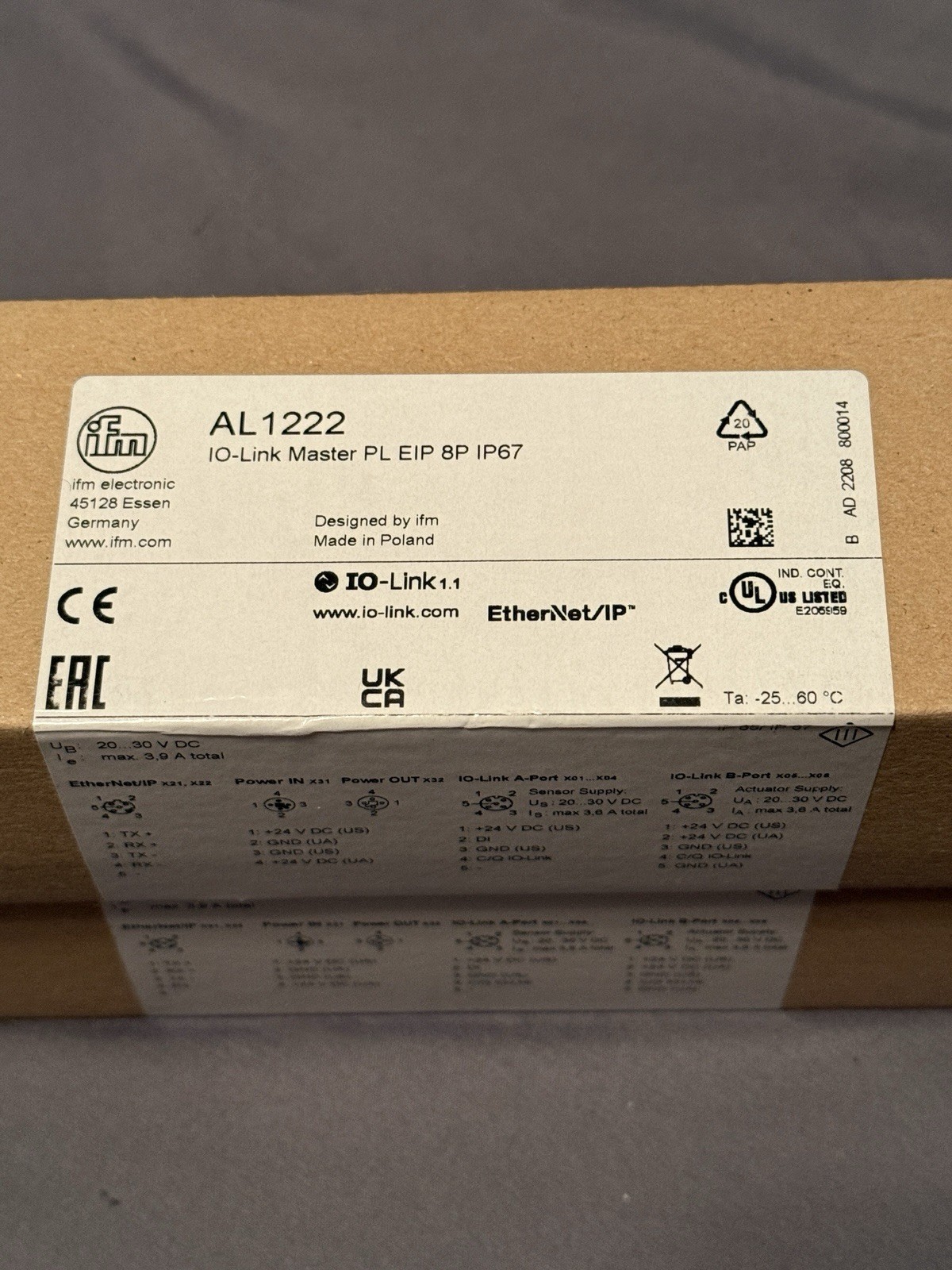 IFM AL1222 IO Link Module - New, Open Box IFM AL1222 IO Link Module - New, Open Box