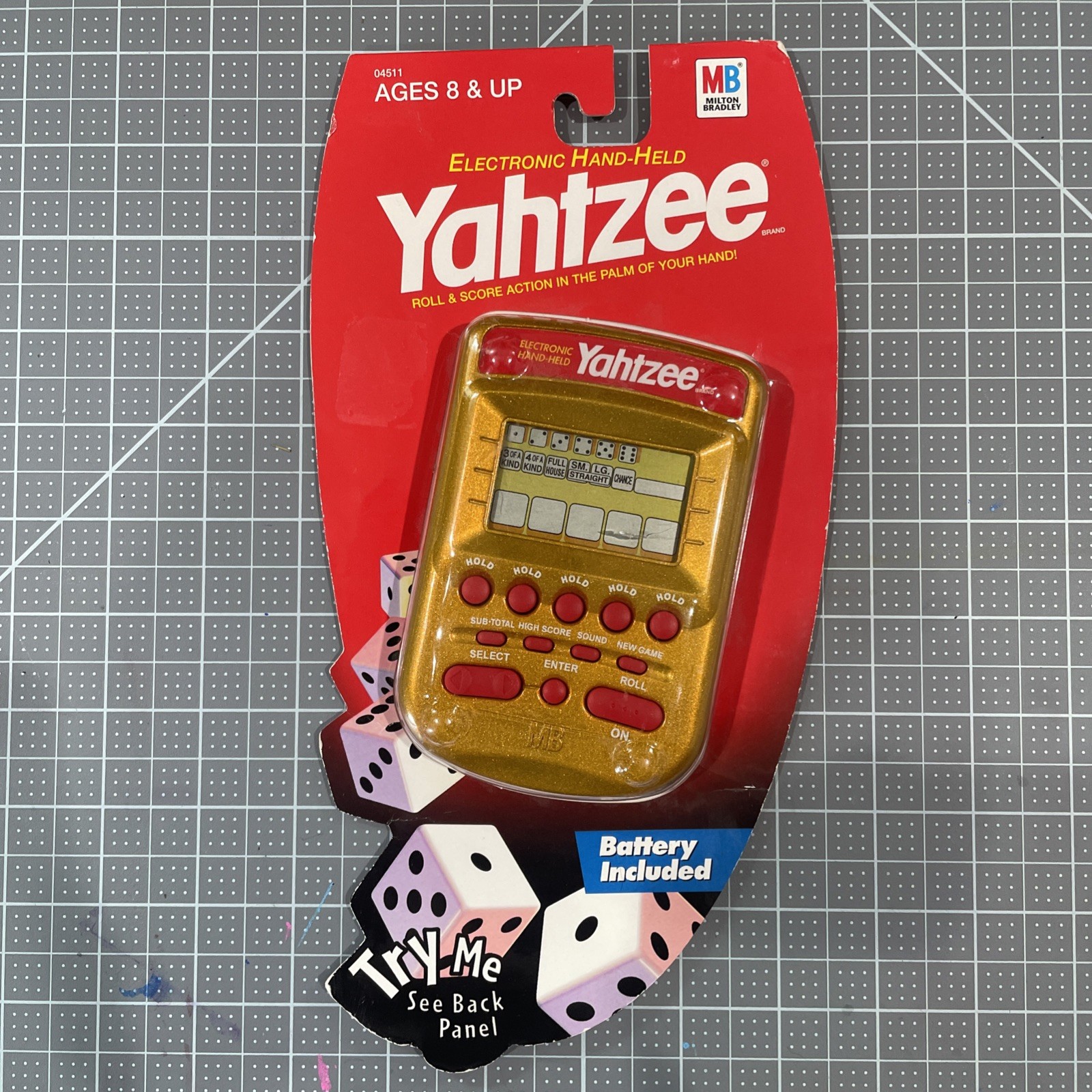 Vintage 2002 Electronic Handheld Yahtzee Game Gold Parker Brothers New Sealed