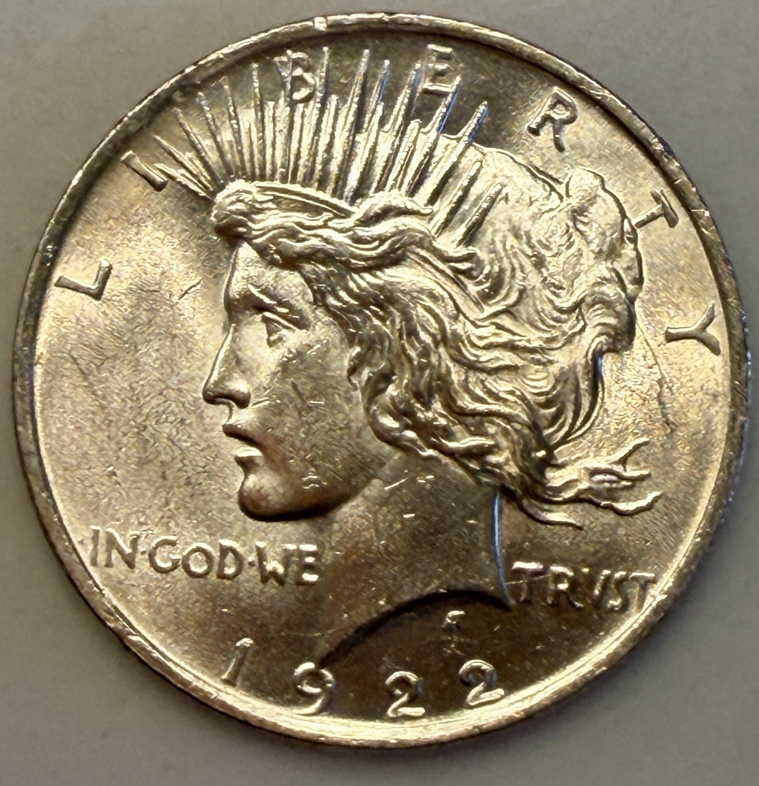 90% silver 1922-P Peace Dollar 