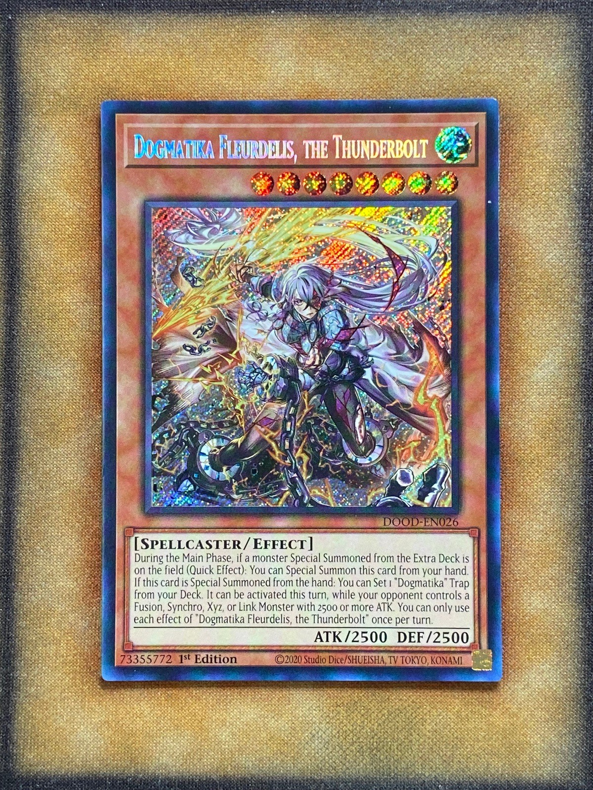 Yugioh Dogmatika Fleurdelis, the Thunderbolt DOOD-EN026 Secret Rare 1st Ed NM