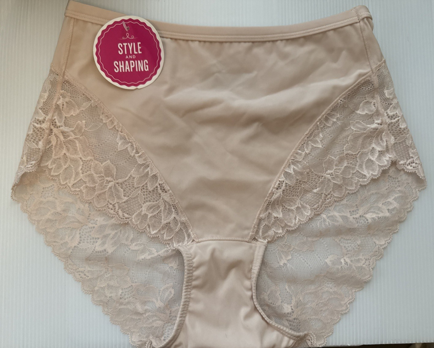 NEW Blush MAIDENFORM Style & Shaping LACE CHEEKY BRIEF PANTY ~ MEDIUM