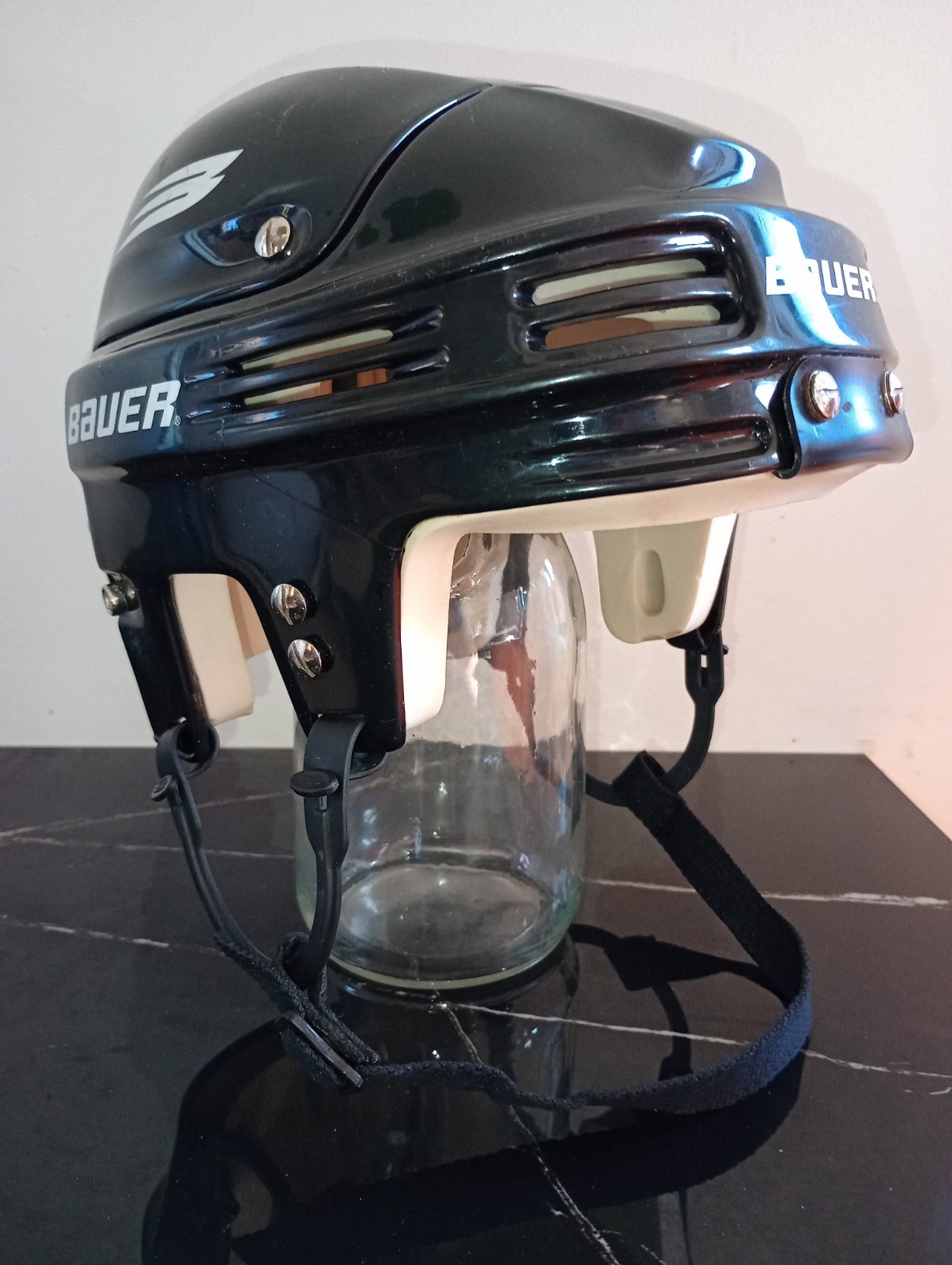 Old Stock Bauer 3000L Large Senior Hockey Helmet 4000 4500 Nike Black Vintage