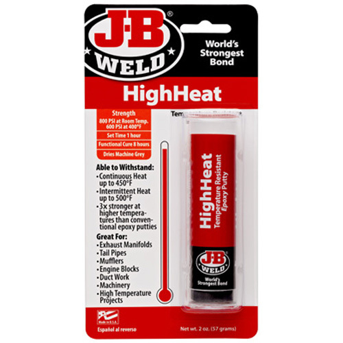 JB Weld 8297 High Heat Epoxy Putty Stick JB Weld 8297 High Heat Epoxy Putty Stick