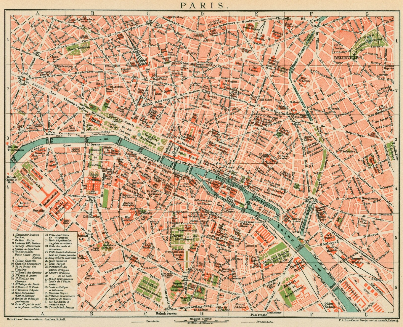 1550 Paris France Vintage Historic City Map 23x28 Classic Wall Art Decor Study