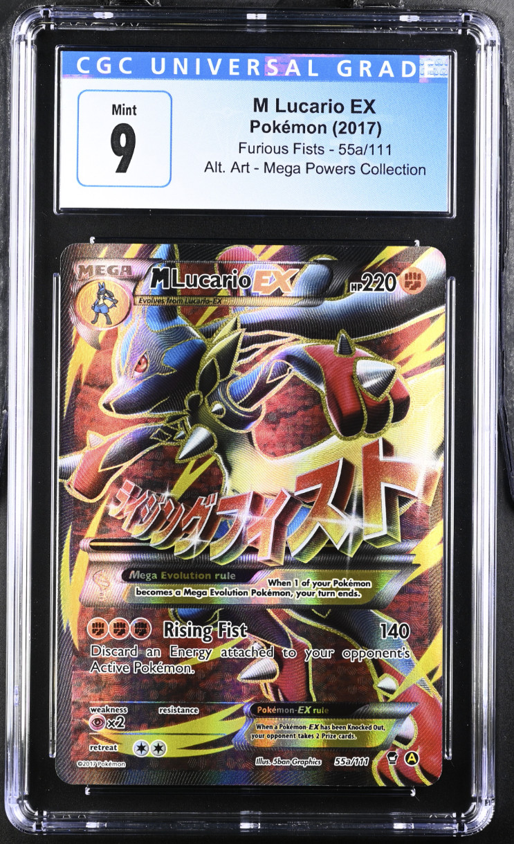 2017 Pokemon M Lucario EX 55a/111 Holo Promo Mega Powers CGC 9