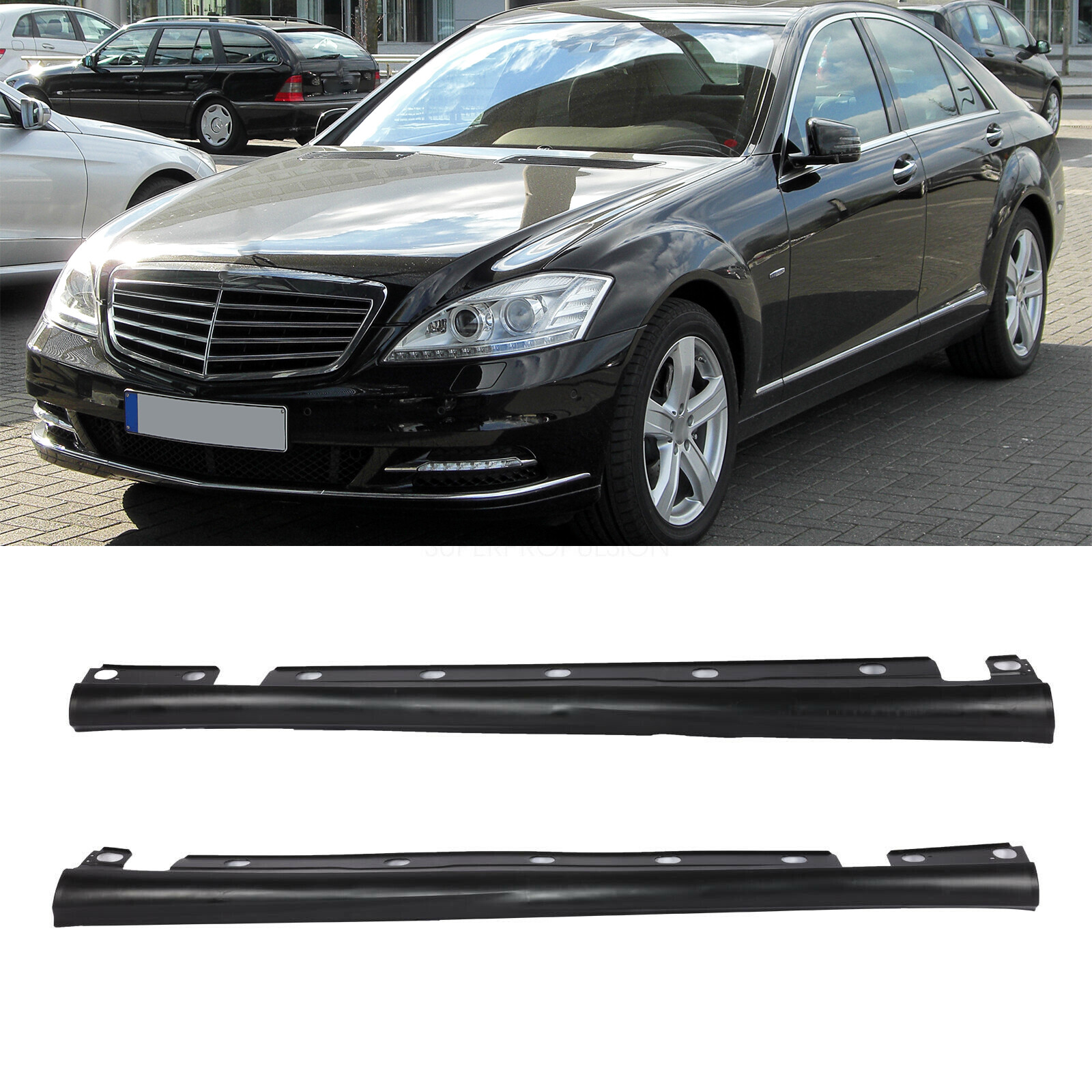 For 07-13 Mercedes Benz S-Class Side Skirts Pair W221 S63 S65 S600