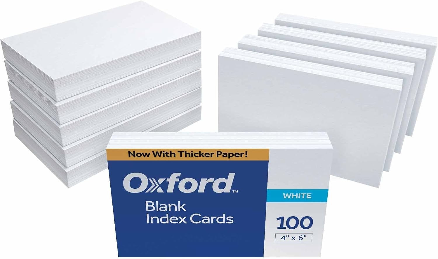 4 x 6 Inches Blank Index Cards, White, 10 Packs of 100, 1000 Count Set
