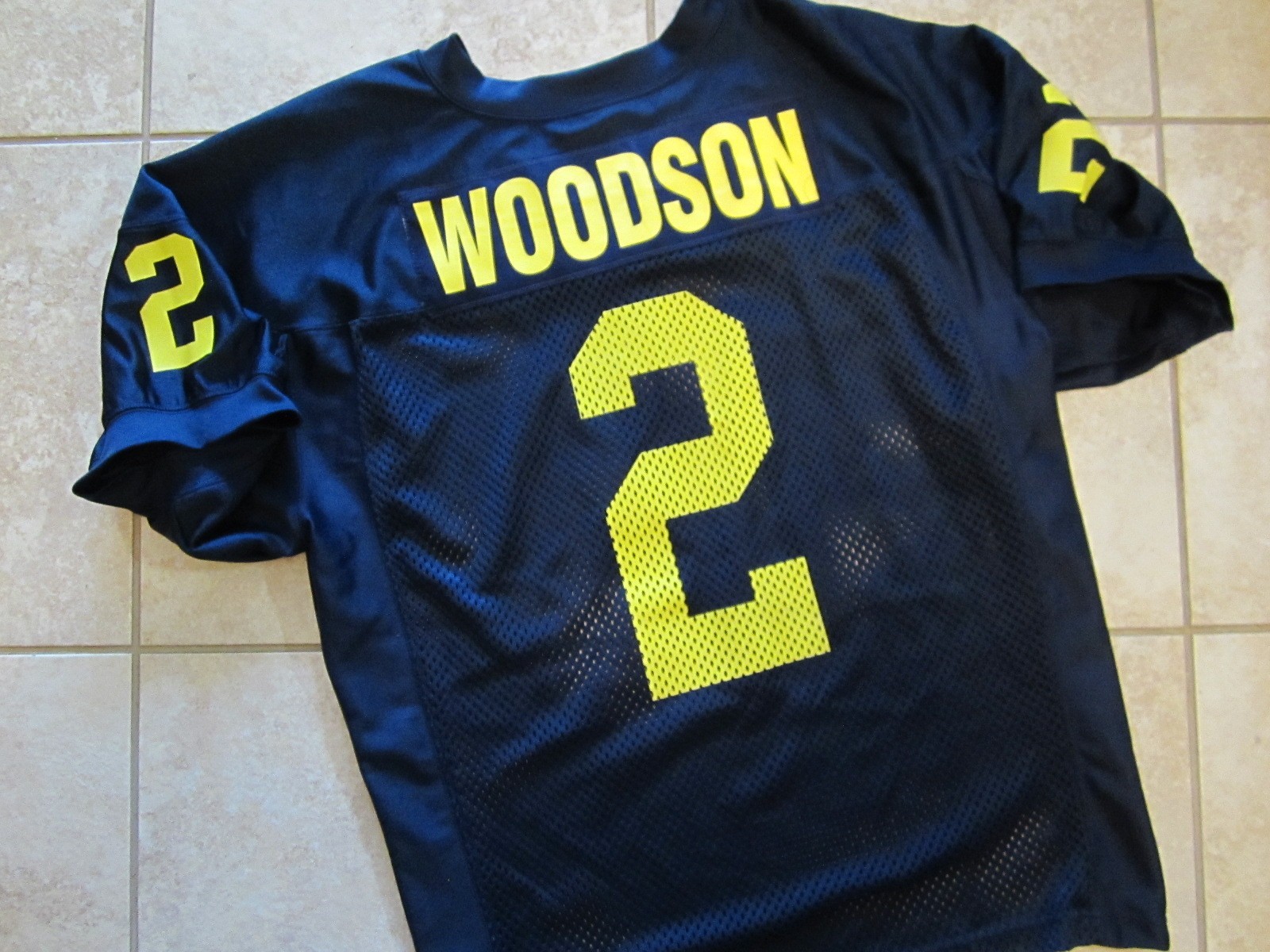WOW Authentic NIKE University of Michigan CHARLES WOODSON Football Jersey 52