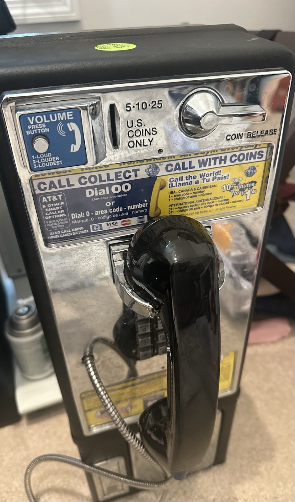 Vintage Payphone Push Button Telephone Man Cave Game Room