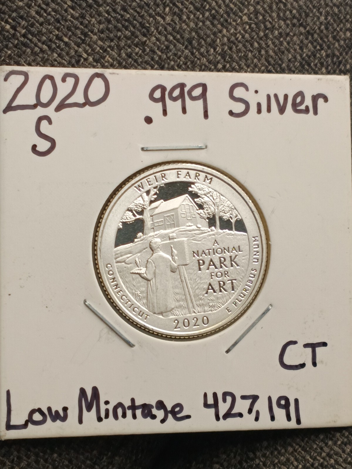 2020 S Weir Farm Silver Proof Quarter  \