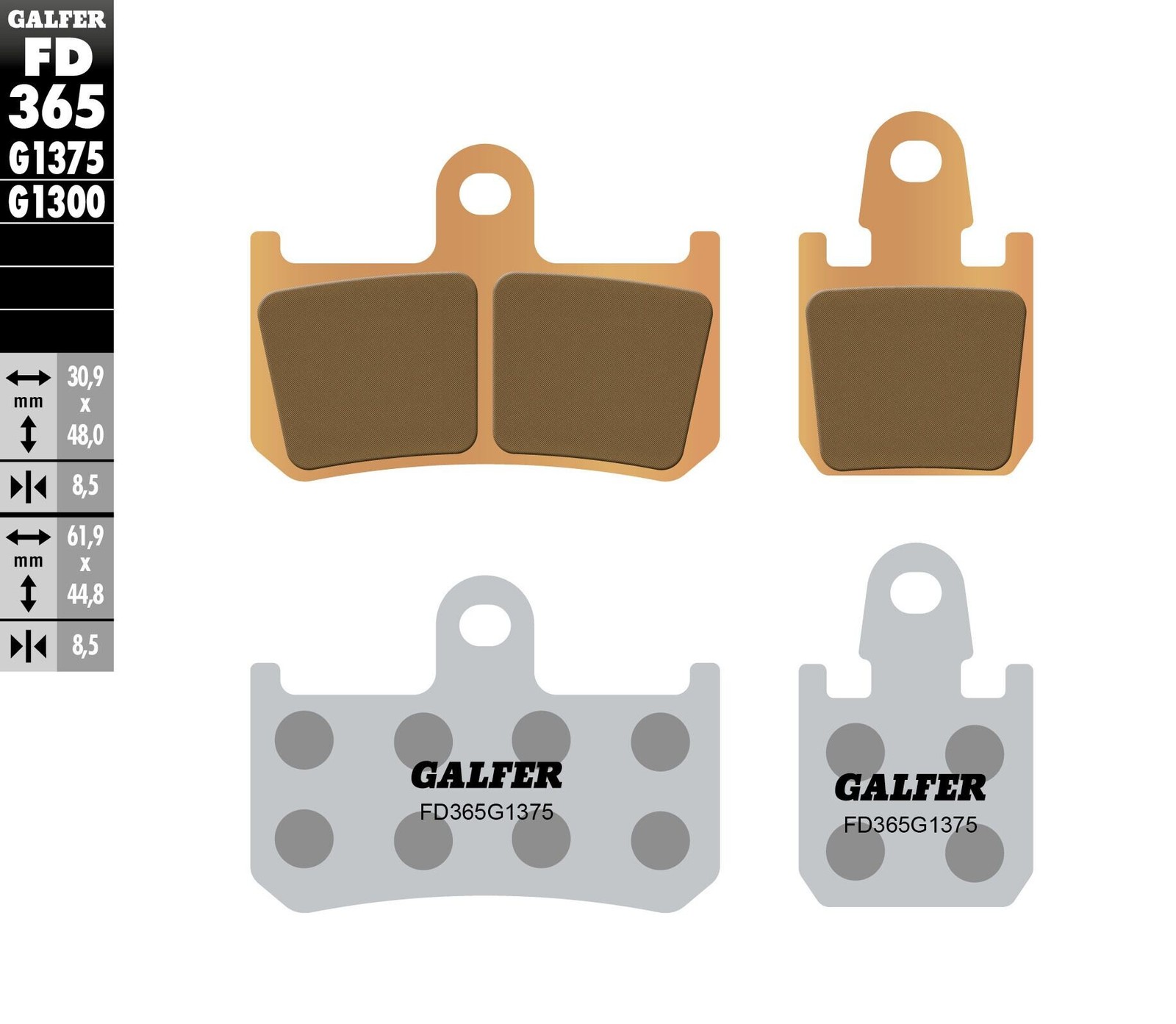 Galfer Front 1375 Performance/Track Day Brake Pads FD365G1375