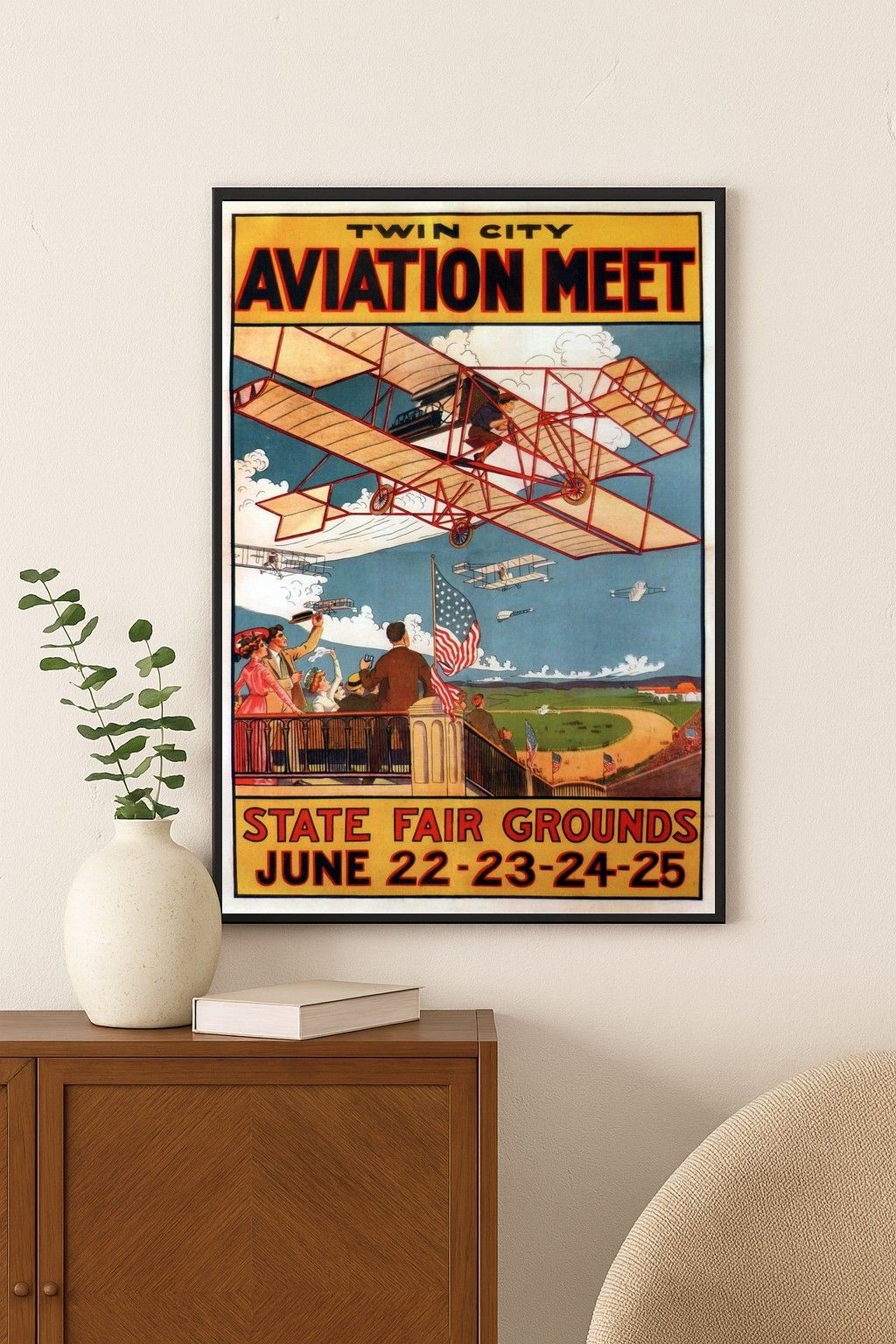 ✨ Vintage c1910s Twin City Aviation Meet Poster - 24x32” ✨