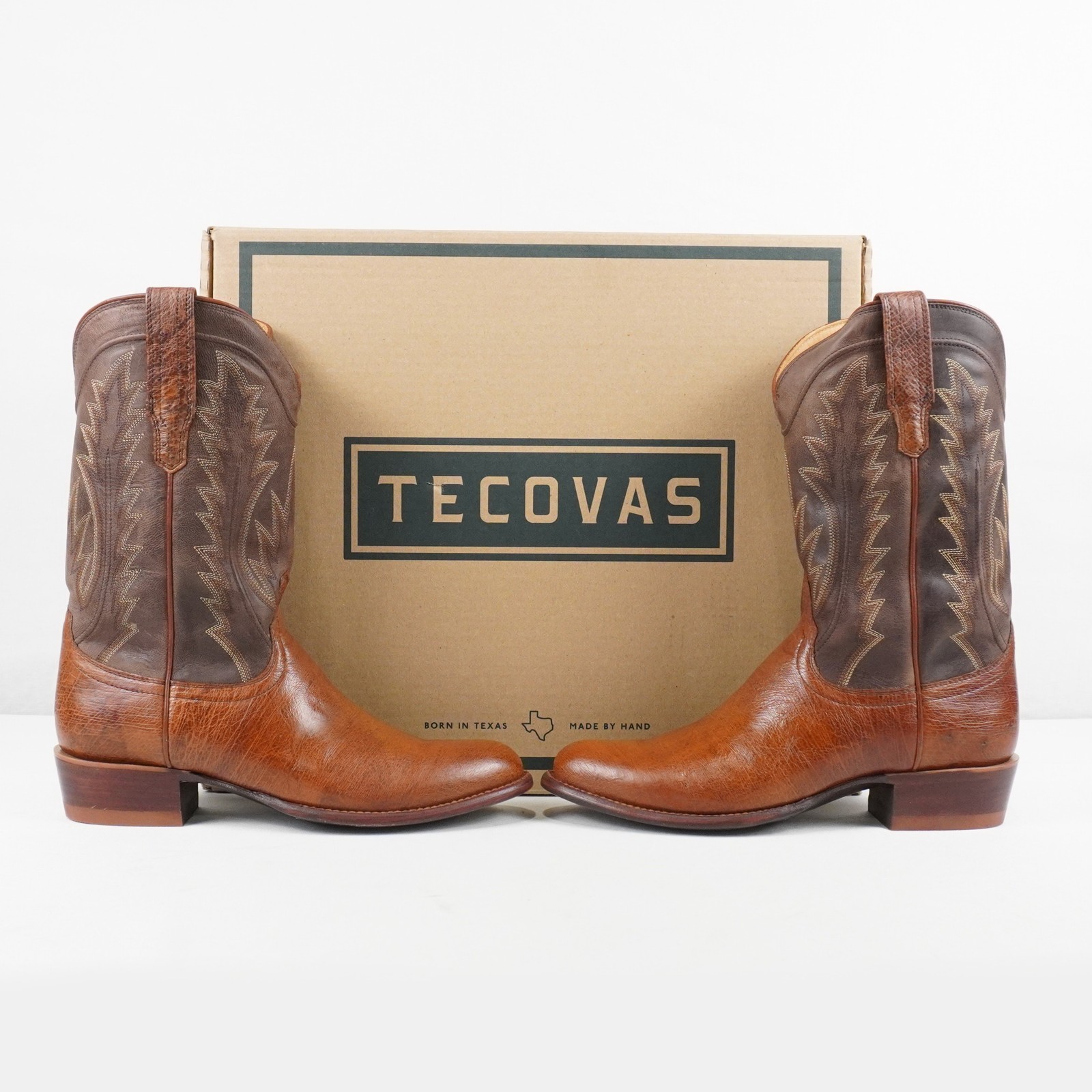 Tecovas The Weston Smooth Ostrich Leather Boots In Russet Men\'s US Size 9 EE