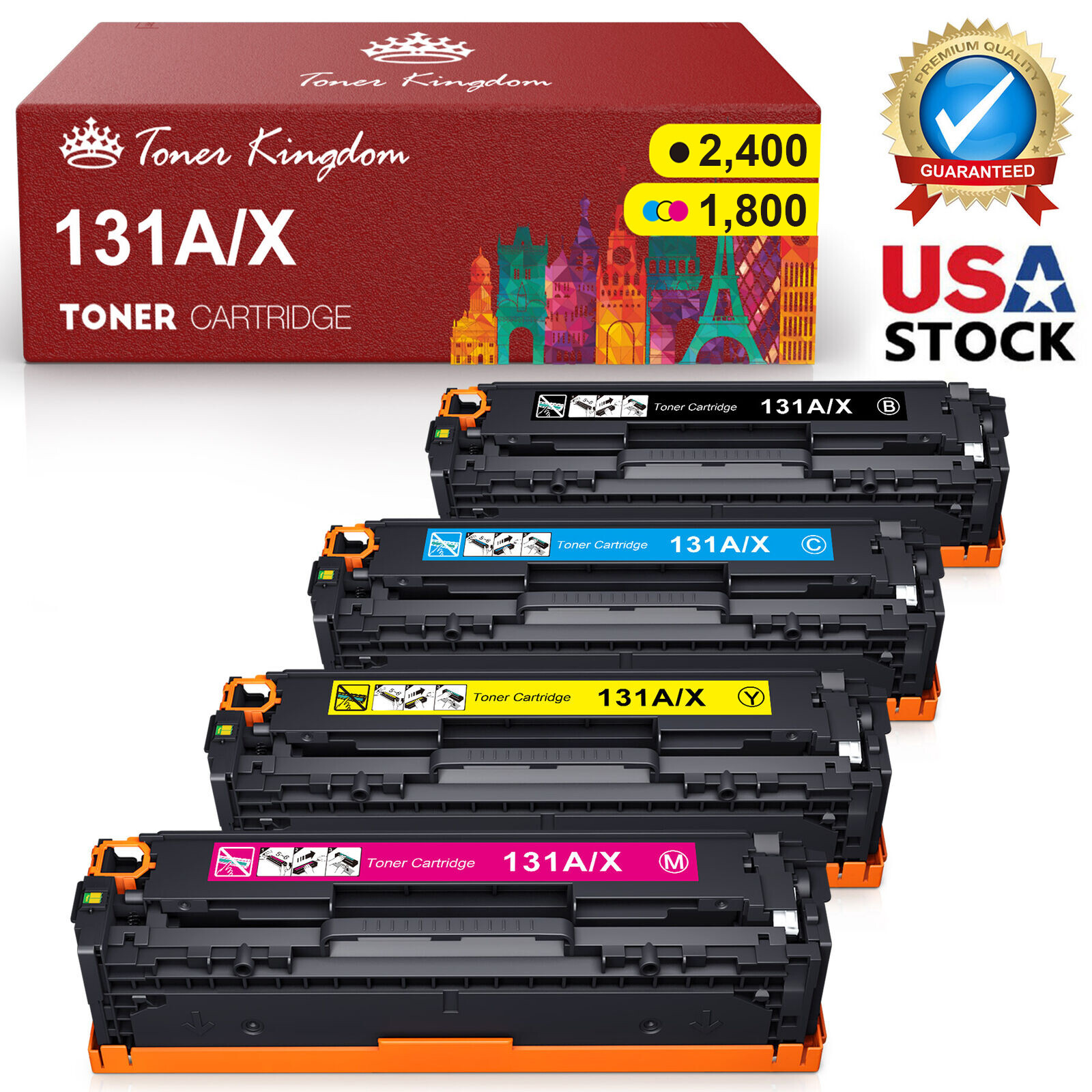 4 PK CF210A 131A Toner Cartridge For HP LaserJet Pro 200 M251nw MFP M276nw M251n