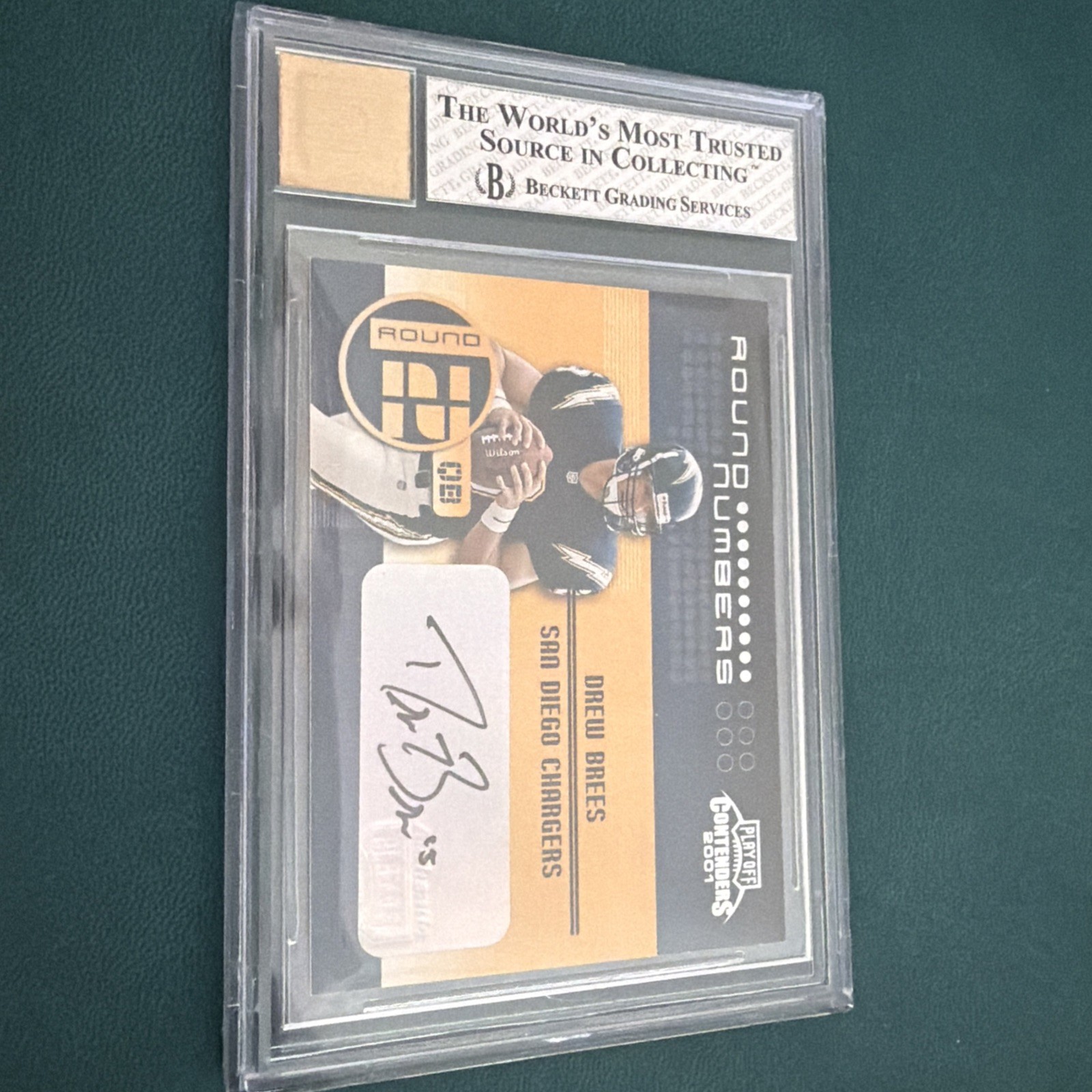 2001 Playoff Contenders Round Numbers Drew Brees Dual Auto Rookie Quincy Carter