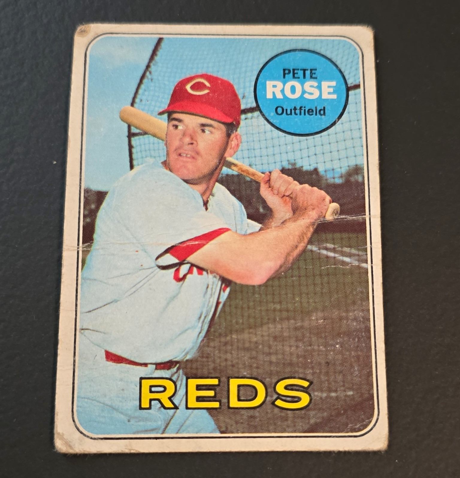 Topps 1969 Pete Rose Cincinnati Reds #120 Rookie of the Year MLB Card Topps 1969 Pete Rose Cincinnati Reds #120 Rookie of the Year MLB Card