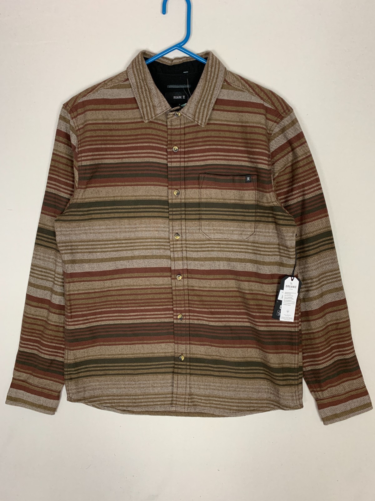 Roark Crossroads Flannel Men\'s size Small Striped Button-up Shirt NWT