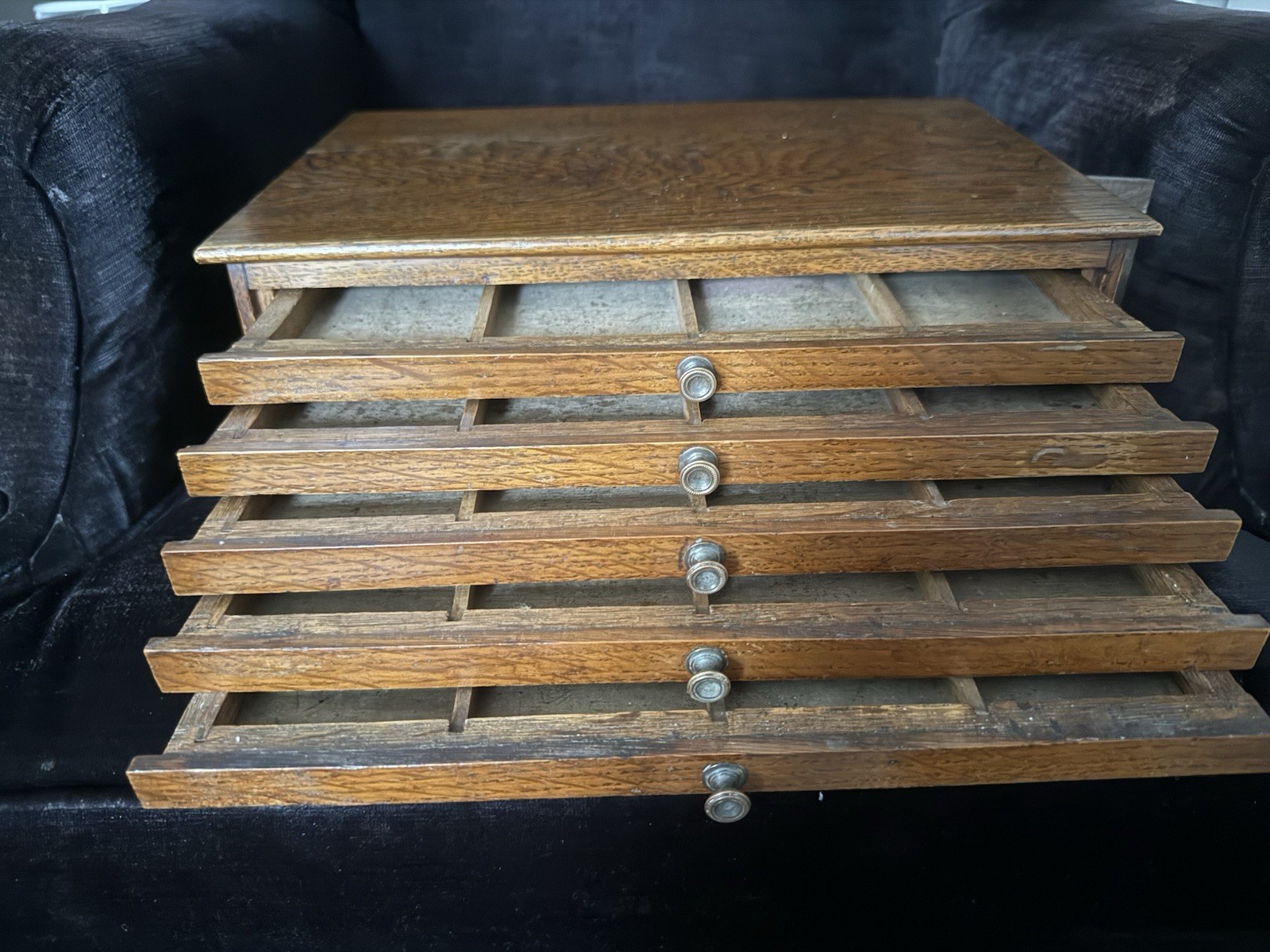 Specimen Cabinet,Edwardian,5 Drawers, Solid Oak Lockable