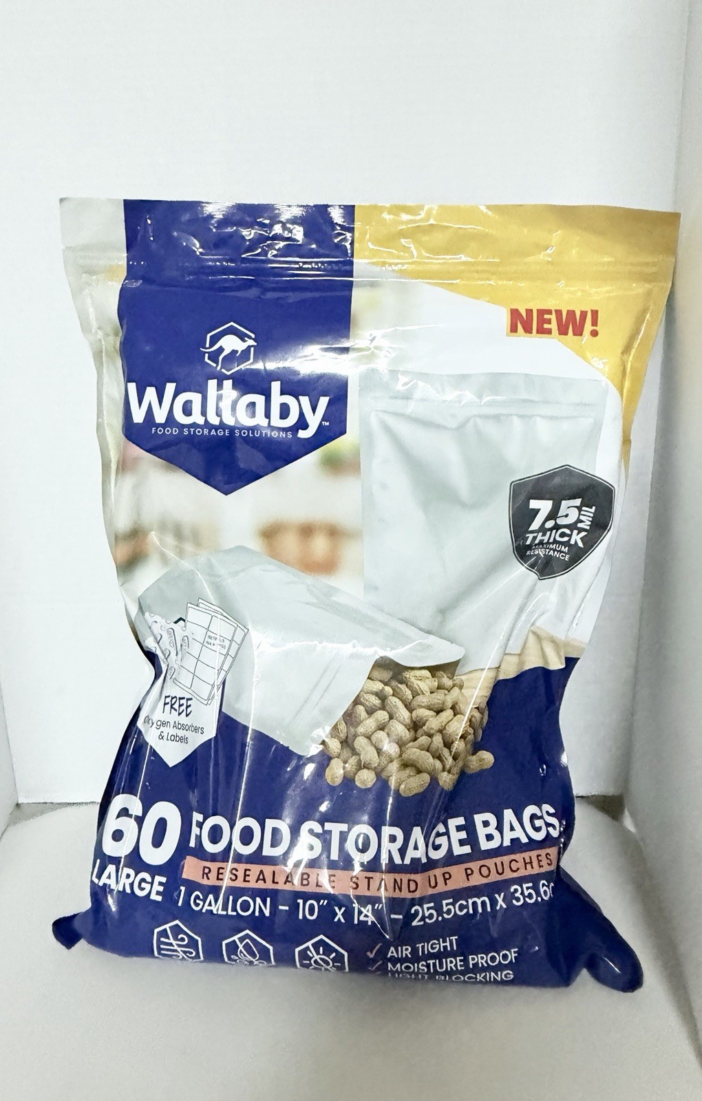 Wallaby 60ct 1-Gallon Gusset Mylar Bags