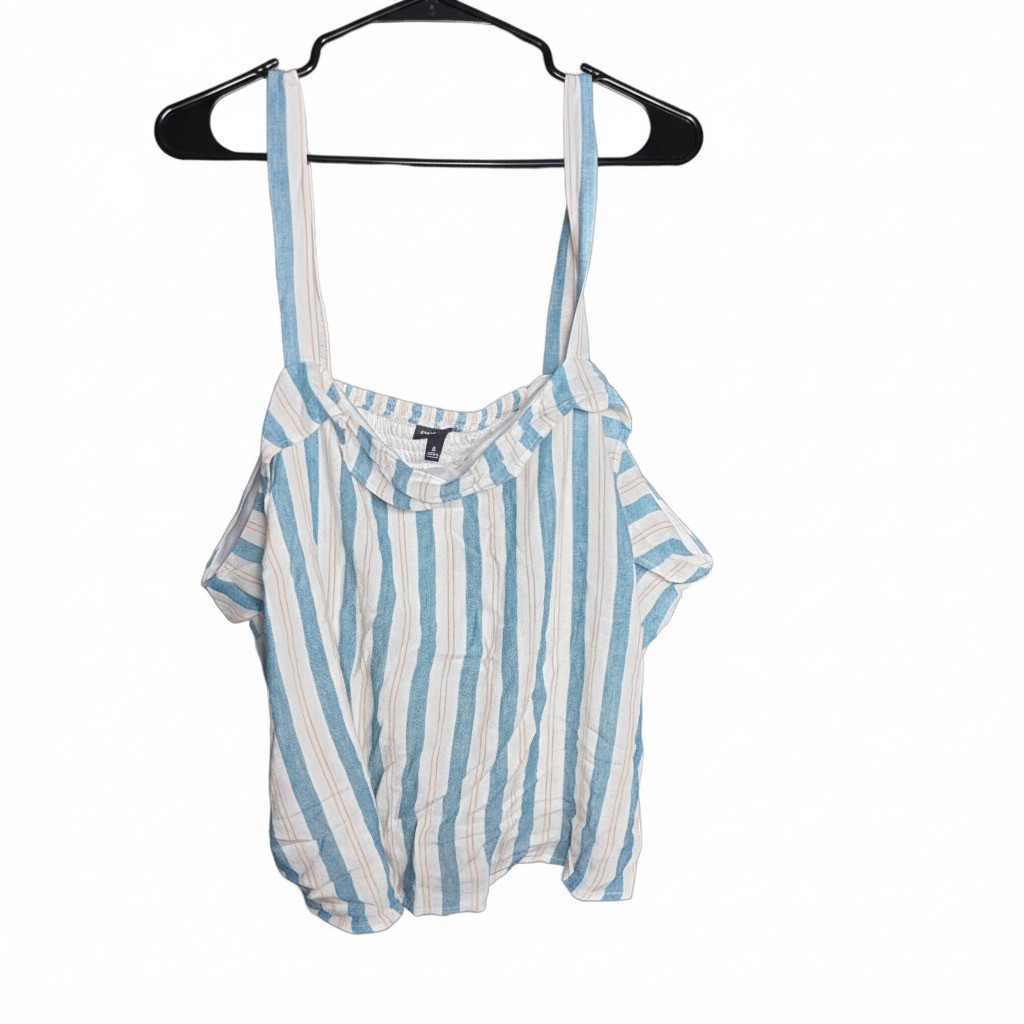 Size 4 Torrid Cotton Linen Square Neck Stripe Tank Top 4X