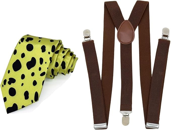 GDAMSTO Kento Nanami Necktie Tie and Suspenders Anime Cosplay Prop Accessories 