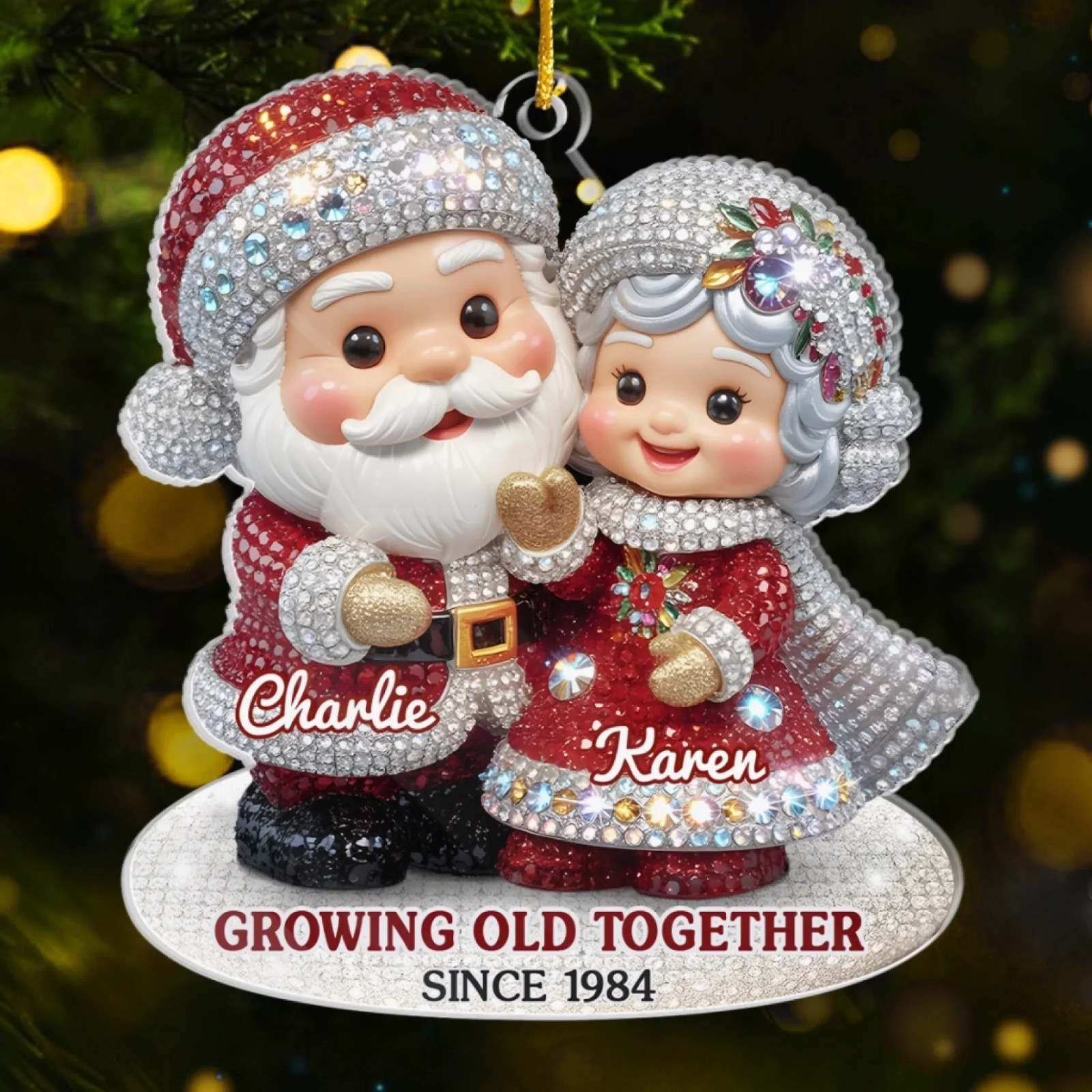 Custom Acrylic Ornament, Personalized Anniversary Christmas Wedding Gifts