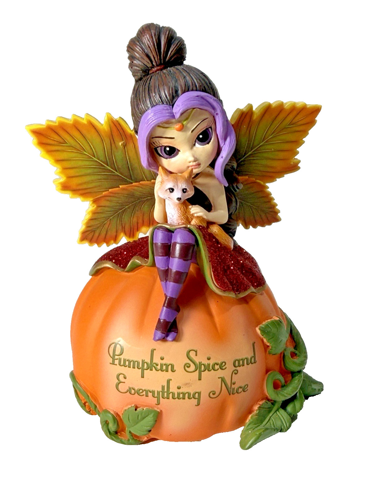 HAMILTON COLLECTION PUMPKIN SPICE FAIRY FOX FIGURINE JASMINE BECKET-GRIFFITH 5\