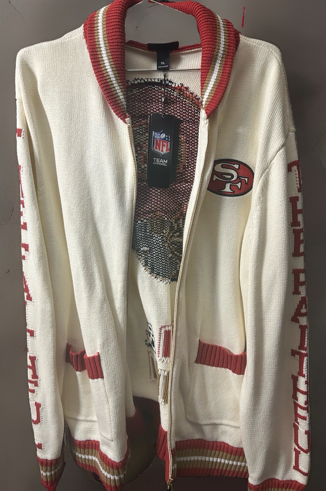 Men’s San Francisco 49ers Zip Up Sweater Jacket Size XL Men’s San Francisco 49ers Zip Up Sweater Jacket Size XL