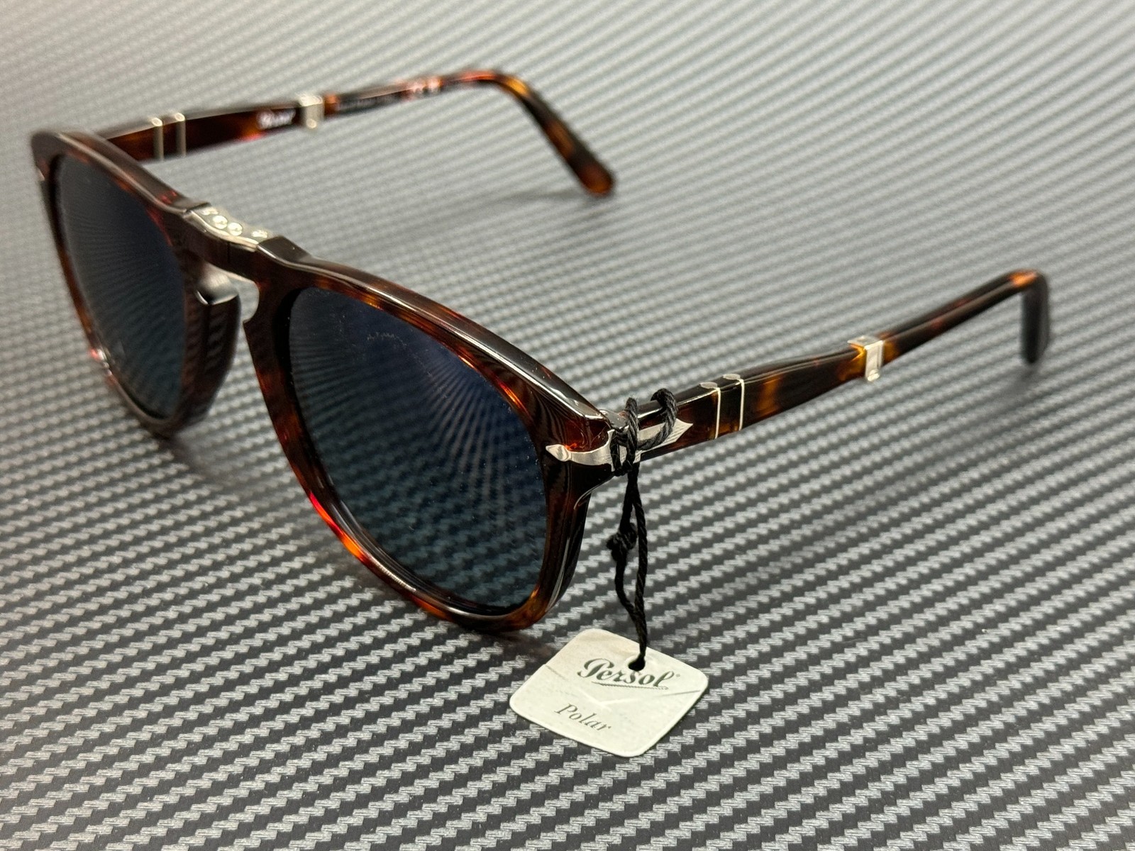 PERSOL PO0714 24 S3 Havana Blue Polarized Men\'s Sunglasses 54 mm