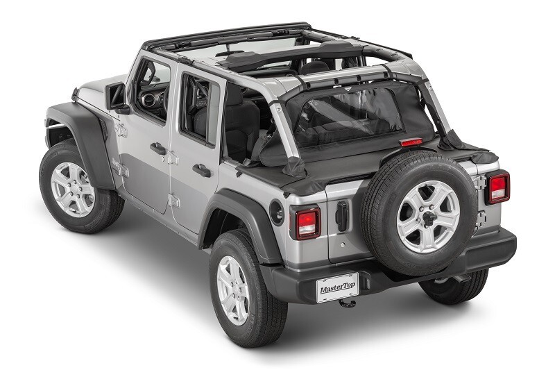 MasterTop Tonneau/Cargo Cover For 2018-2024 Jeep Wrangler 4 Door Soft Top Black