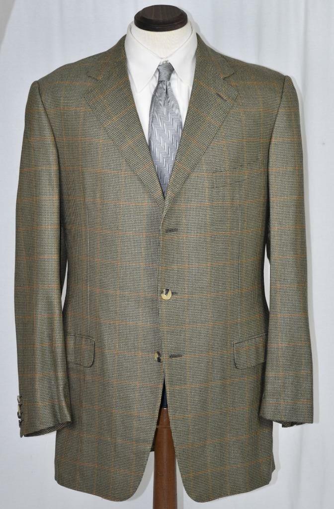 Minty Ermenegildo Zegna 15MilMil15 Houndstooth Windowpane Coat Jacket Trim 42 L