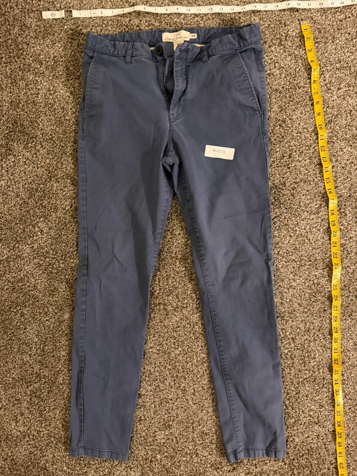 H&M L.O.G.G. Men\'s Navy Chino Pants W31 L29 Slim Casual Cotton Trousers H&M L.O.G.G. Men\'s Navy Chino Pants W31 L29 Slim Casual Cotton Trousers