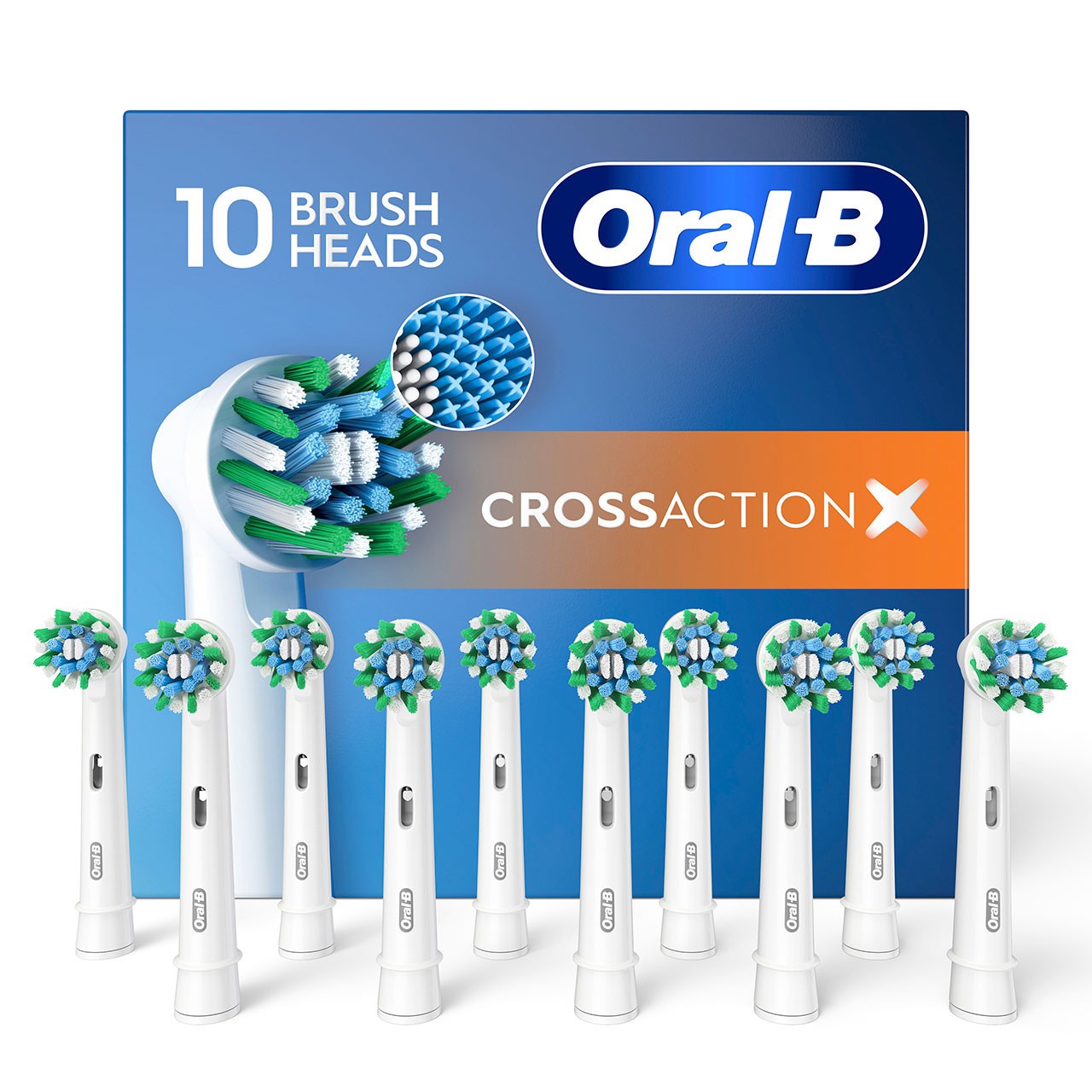 NEW Oral-B CrossAction X Replacement Brush Heads (10 Pack)