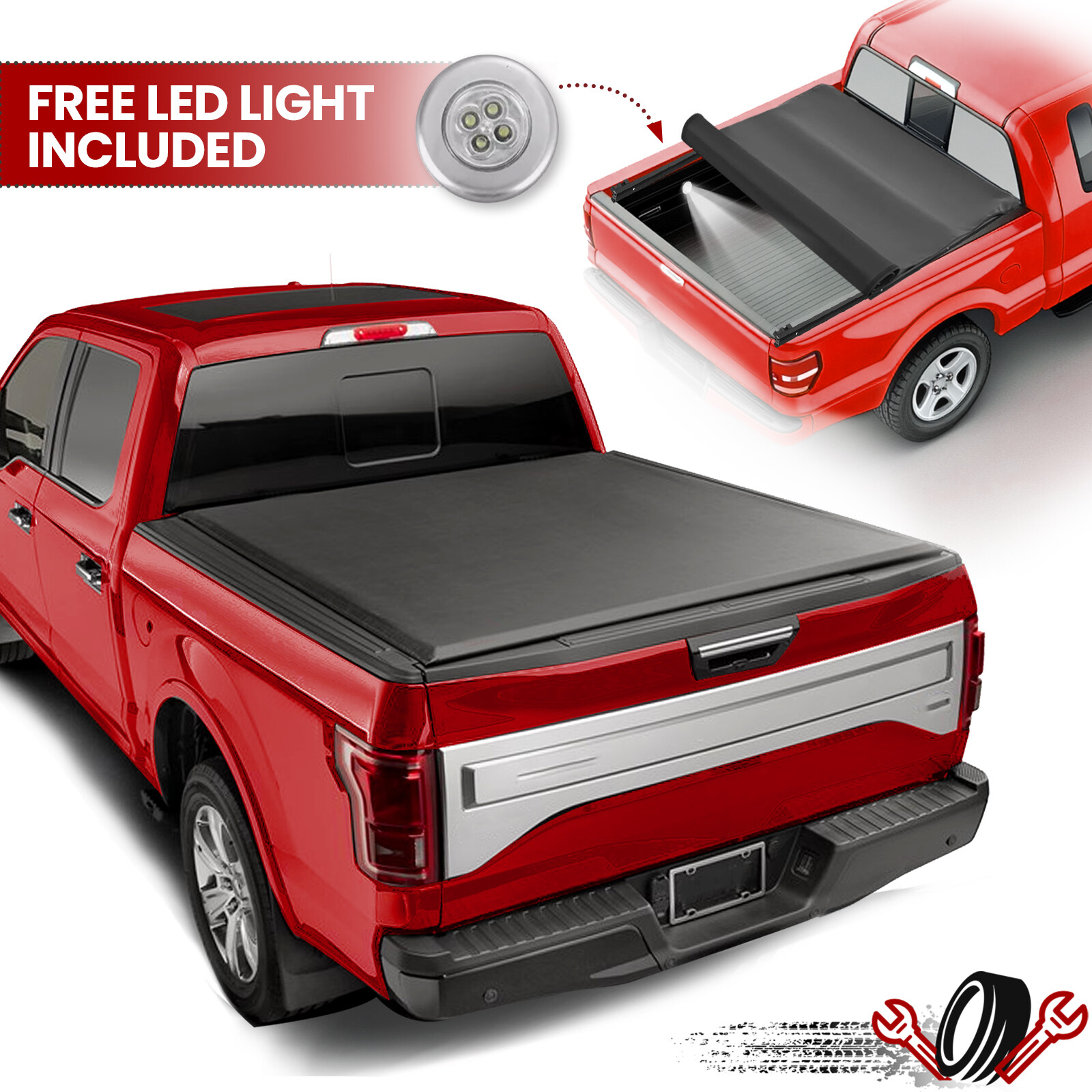Soft Roll Up 6.5FT Truck Bed Tonneau Cover For 97-04 Ford F-150 F150 Heritage Soft Roll Up 6.5FT Truck Bed Tonneau Cover For 97-04 Ford F-150 F150 Heritage