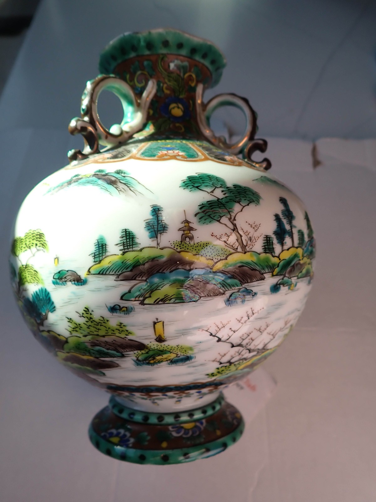Chinese Famille Rose Porcelain Vase with figurine Chinese Famille Rose Porcelain Vase with figurine